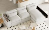 Vibrant U-Style L-Shaped Modular Sectional Sofa | Removable Cushions, 3 Pillows & Hidden Storage | Ideal for Living Rooms