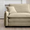 Two-Seater Sofa with One Footrest, L-Shaped 2-Seater Sofa with Ottoman for Small Living Spaces,Tan Corduroy