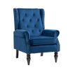 NAVY WOOD FRAME ACCENT CHAIR - MODERN LOUNGE SEATING WITH STURDY WOOD LEGS | COOLMORE ARMCHAIR FOR LIVING ROOM & BEDROOM