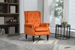 VIBRANT ORANGE MODERN WOOD ACCENT CHAIR | STYLISH COOLMORE LOUNGE SEAT - STURDY WOOD FRAME & LEGS FOR LIVING ROOM/BEDROOM