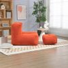 Plush Memory Foam Bean Bag Chair with Ottoman - Ultra-Soft Lazy Sofa for Maximum Comfort