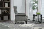 COOLMORE Wood Frame Armchair, Modern Accent Chair Lounge Chair with Sturdy Wood Legs for Living Room Bedroom(Dark Gray)