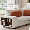 LUXURIOUS L-SHAPED MODULAR SECTIONAL SOFA WITH ARMRESTS & WOODEN FRAME - STYLISH CREAM BEIGE COMFORT