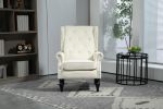 COOLMORE Wood Frame Armchair, Modern Accent Chair Lounge Chair with Sturdy Wood Legs for Living Room Bedroom(Beige)