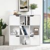 Free Standing 9 Cube Storage Wood Divider Bookcase for Home and Office