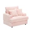 PLUSH PINK VELVET RECLINER | CORDUROY LOUNGE CHAIR WITH CUP HOLDER