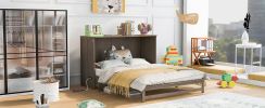 Queen Size Murphy Bed with Charging Station - Antique Grey | Space-Saving Elegance & Modern Convenience