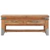 STUNNING BROWN ACACIA WOOD COFFEE TABLE – 43.3”X20.5”X17.7” | ELEGANT SOLID WOOD ACCENT TABLE FOR MODERN LIVING ROOMS