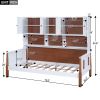 Elegant Twin Platform Bed with Versatile Storage - Chic White & Walnut Finish