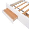 STUNNING WHITE QUEEN CANOPY PLATFORM BED WITH TWIN TRUNDLE & 3 STORAGE DRAWERS