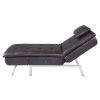 LUXURY BROWN CHAISE LOUNGE WITH USB PORT & PILLOW