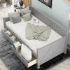 Rustic Gray Twin Size Daybed with 2 Spacious Drawers | Modern X-Frame Design for Cozy Casual Style