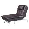 LUXURY BROWN CHAISE LOUNGE WITH USB PORT & PILLOW