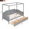 CHIC GREY TWIN CANOPY DAYBED WITH STORAGE | MODERN WOOD FRAME