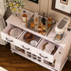 47" MODERN FARMHOUSE BUFFET CABINET WITH LED & WINE RACK