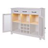 47" MODERN FARMHOUSE BUFFET CABINET WITH LED & WINE RACK