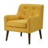 Ryder 25" Mid Century Modern Yellow Woven Fabric Tufted Armchair