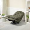 Vibrant Green 360° Swivel Recliner | Adjustable Chenille Glider with Black Metal Base