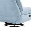 360Â° Swivel Recliner Adjustable Chair Chenille Glider Swivel Reclining Sofa Chair with Black Metal Round Base - Blue