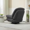 360Â° Swivel Recliner Adjustable Chair Chenille Glider Swivel Reclining Sofa Chair with Black Metal Round Base - Gray