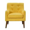 Ryder 25" Mid Century Modern Yellow Woven Fabric Tufted Armchair