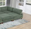 LUXE SAGE GREEN 6-PC MODULAR SECTIONAL | CORDUROY COUCH WITH OTTOMAN & CORNER WEDGE | CUSTOMIZABLE LIVING ROOM SOFA SET