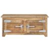 Rustic Solid Mango Wood Coffee Table 27.6"x27.6" | Square Brown Low Profile Accent Table for Living Room