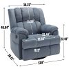 ULTIMATE BLUE COMFY SWIVEL ROCKER RECLINER CHAIR