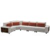 LUXURIOUS L-SHAPED MODULAR SECTIONAL SOFA WITH ARMRESTS & WOODEN FRAME - STYLISH CREAM BEIGE COMFORT