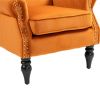 VIBRANT ORANGE MODERN WOOD ACCENT CHAIR | STYLISH COOLMORE LOUNGE SEAT - STURDY WOOD FRAME & LEGS FOR LIVING ROOM/BEDROOM