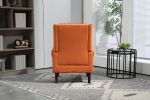 VIBRANT ORANGE MODERN WOOD ACCENT CHAIR | STYLISH COOLMORE LOUNGE SEAT - STURDY WOOD FRAME & LEGS FOR LIVING ROOM/BEDROOM