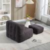 Fluffy Bean bag chair, super soft lazy sofa chair w memory foam and Ottoman