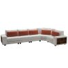 LUXURIOUS L-SHAPED MODULAR SECTIONAL SOFA WITH ARMRESTS & WOODEN FRAME - STYLISH CREAM BEIGE COMFORT