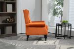 VIBRANT ORANGE MODERN WOOD ACCENT CHAIR | STYLISH COOLMORE LOUNGE SEAT - STURDY WOOD FRAME & LEGS FOR LIVING ROOM/BEDROOM