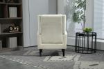 COOLMORE Wood Frame Armchair, Modern Accent Chair Lounge Chair with Sturdy Wood Legs for Living Room Bedroom(Beige)