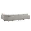 LUXURIOUS L-SHAPED MODULAR SECTIONAL SOFA WITH ARMRESTS & WOODEN FRAME - STYLISH CREAM BEIGE COMFORT