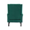 STYLISH GREEN WOOD FRAME ACCENT CHAIR – MODERN LOUNGE SEATING FOR LIVING ROOM & BEDROOM