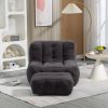 Fluffy Bean bag chair, super soft lazy sofa chair w memory foam and Ottoman