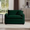 Green Corduroy Fabric, Comfortable Single Chair Deep Seat Sofa With One Pillow, Suitable for Living Room and Bedroom, Club Multiple Occasions