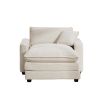 Comfortable Single Chair Deep Seat Sofa With Footstool With One Pillow