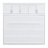 Queen Size Murphy Bed Wall Bed with Top Cabinets,White