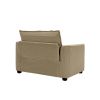 Tan Corduroy Fabric, Comfortable Single Chair Deep Seat Sofa With One Pillow, Suitable for Living Room and Bedroom, Club Multiple Occasions