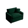 Green Corduroy Fabric, Comfortable Single Chair Deep Seat Sofa With One Pillow, Suitable for Living Room and Bedroom, Club Multiple Occasions