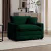 Green Corduroy Fabric, Comfortable Single Chair Deep Seat Sofa With One Pillow, Suitable for Living Room and Bedroom, Club Multiple Occasions