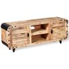 MANGO WOOD TV STAND - 47" Rustic Brown Solid Cabinet | Compact Media Console