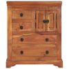 Rustic Brown Acacia Wood Sideboard | 24.4"x11.8"x29.5" Solid Storage for Chic Interiors