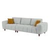 Convertible Sectional Sofa Couch, L Shaped Sofa with Fabric Couch,Modern Design Cream Style Marshmallow Sofa for Living Room and Office,Grey