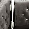 Luxurious 82.3" Modern Grey Velvet Sofa | Jeweled Button Tufted Design with Square Arms & 2 Pillows