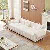 Ultra-Cozy Beige Teddy Velvet 3-Seater Sofa with Pillows | Luxe Plush Comfort for Living Room