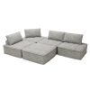 MODERN CHENILLE MODULAR L-SHAPED SOFA - ADJUSTABLE HEADRESTS & HIDDEN LEGS